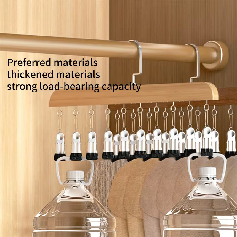 Portable 10-Clip Hanger – Space-Saving Organizer for Hats, Socks & More