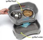 Pet Neater Deluxe Mess-Free Elevated Dog Feeder – Adjustable 10” & 12.5” Stand with Stainless Steel Bowls for Medium Dogs