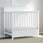 Petal Mini 4-in-1 Convertible Crib – White with Bonus Mattress