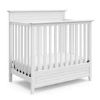 Petal Mini 4-in-1 Convertible Crib – White with Bonus Mattress