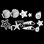 Beach Themed Room Decor - Set of 30 Fancy Sea Beach Shell Wall Decals , Vinyl Sea Shell Wall Stickers 