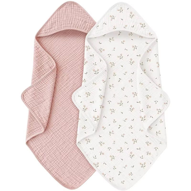 Muslin Hooded Baby Towel – Ultra-Soft, Lightweight & Absorbent (30x30”)