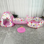 3 Pcs/Set Children'S Tent Tipi Ball Pool for Kids Portable Baby Wigwam Playhouse with Crawling Tunnel Baby Ocean Ball Pit Teepee