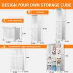 Baby Wardrobe, Modular Kids Dresser,Children Nursery Closet Organizer, 15 Cubes with Hanging Rods,Bedroom,Boys and Girls Storage