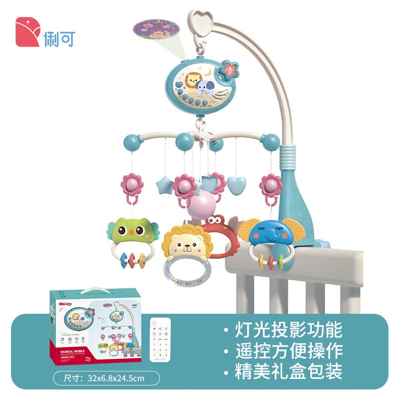 Musical Crib Mobile – Lights, Projection & Remote Control for Soothing Sleep
