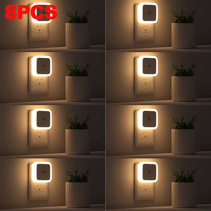 1–8 Pack Plug-In Night Lights – Soft White for Nursery, Kids & Pet Spaces