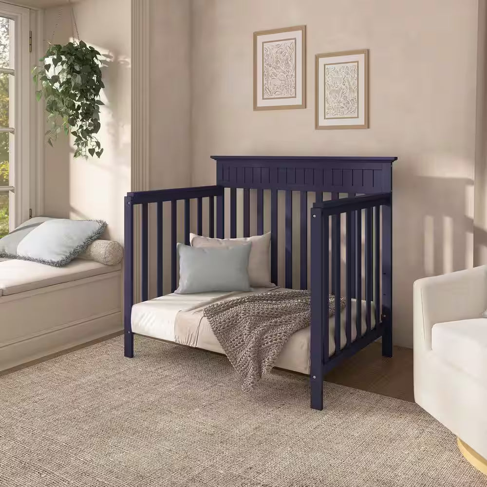 Harbor 4-in-1 Convertible Mini Crib – Navy