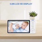 5” Video Baby Monitor – Camera & Audio, 2-Way Talk, Temp Display, 22Hr Battery