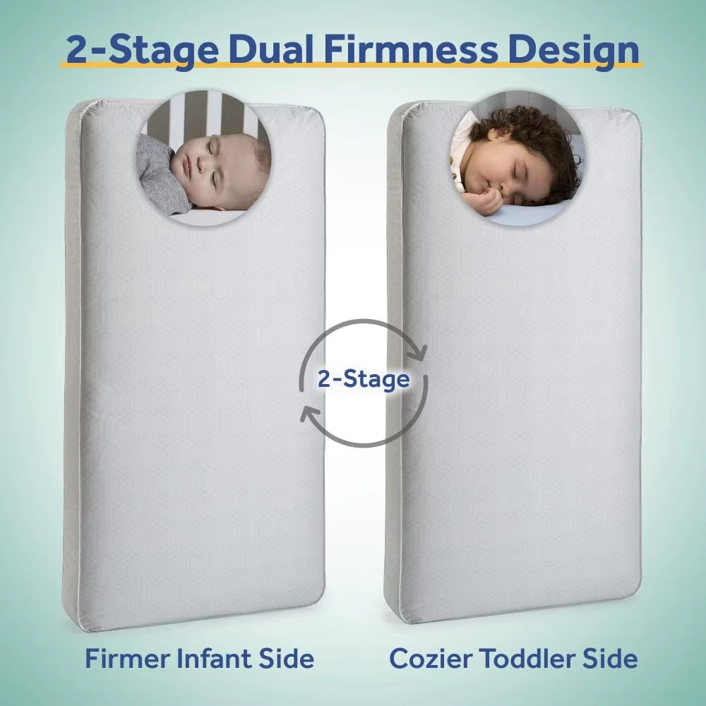 Ultra-Premium 2-Stage Baby Mattress – Waterproof, Extra Firm, 204 Coils