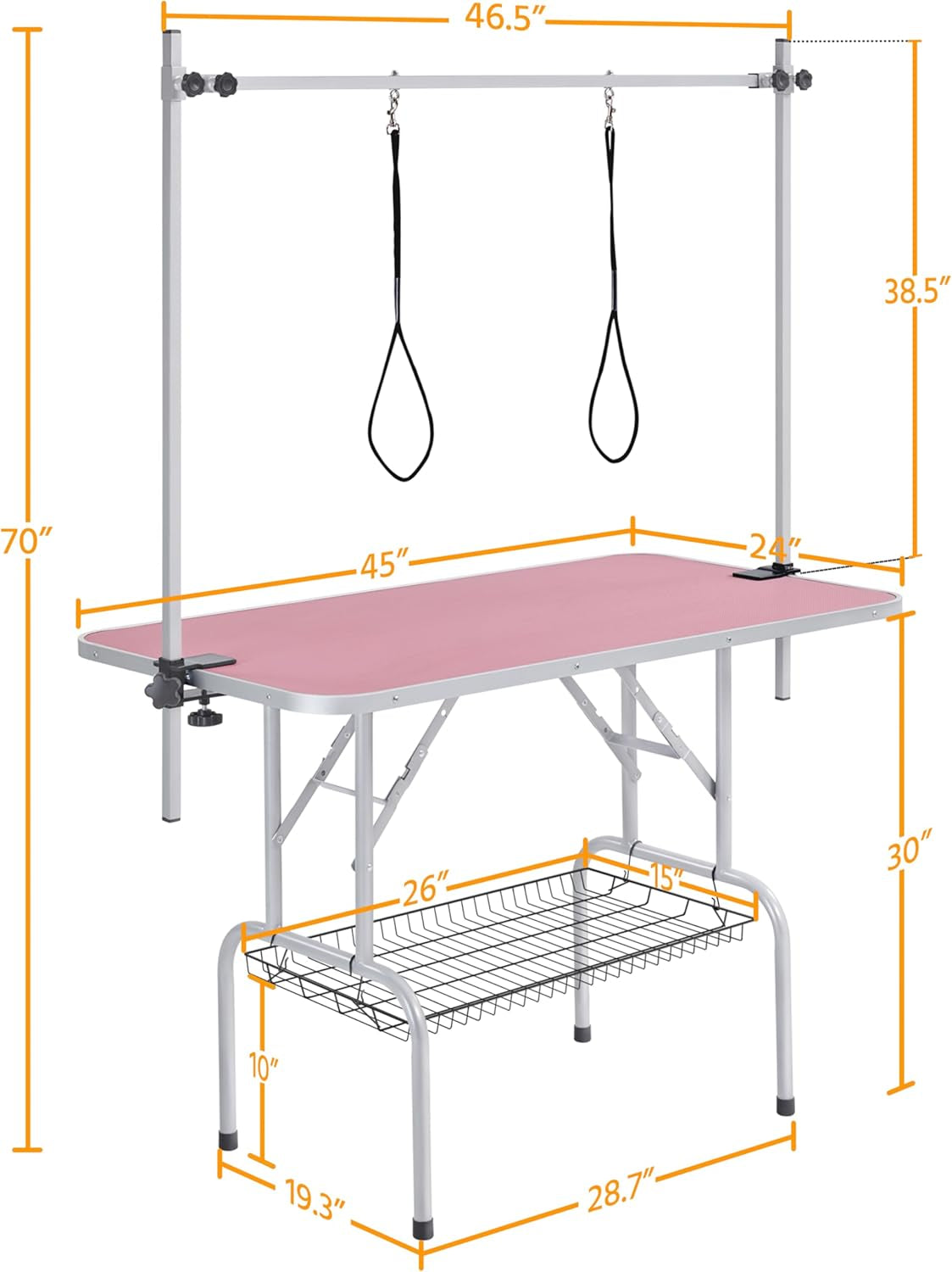 46” Adjustable Pet Grooming Table for Large Dogs – Sturdy, Portable & Easy to Use