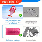 Soft Whale Kite Large Animal Beach Kite Outdoor Entertainment Game Easy to Fly anti Tear, Comes with Handle Cable Storage Bag