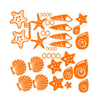 Beach Themed Room Decor - Set of 30 Fancy Sea Beach Shell Wall Decals , Vinyl Sea Shell Wall Stickers 